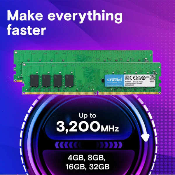 Second image of رام CRUCIAL DDR4 16GB بسرعة 3200MHz للكمبيوتر