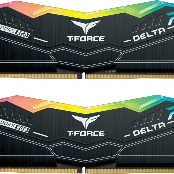 رام T-FORCE DELTA RGB أسود DDR4 32GB (16×2) بسرعة 3600MHz CL18
