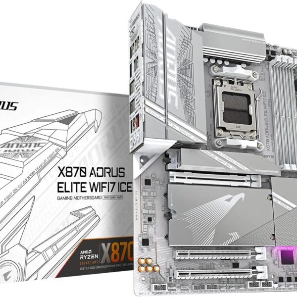 MOTHERBOARD GIGABYTE X870 AORUS Elite WIFI7 ICE AM5 LGA 1718, ATX, DDR5, 4X M.2, PCIe 5.0, USB4, Wi-Fi 7, 2.5GbE LAN, EZ-Latch, Q-Flash