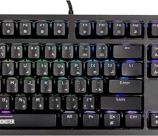 ASA MONSTER Full Size Mechanical Keyboard 107 Black Switches for Sony Playstation PC