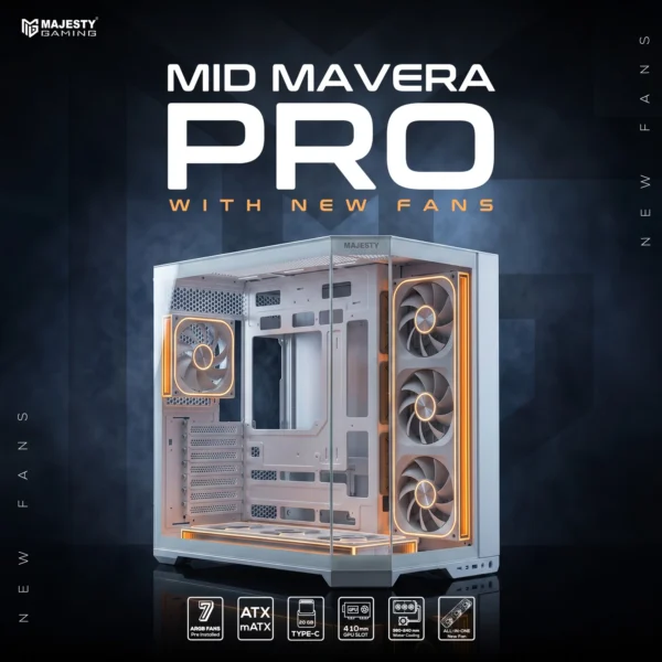 Second image of MAJESTY MID MAVERA GAMING CASE WHITE 7
